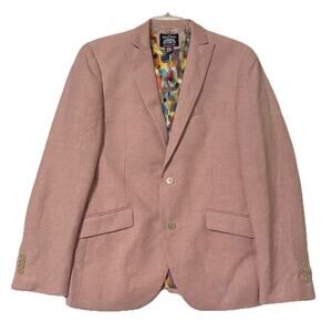 The Saville Row Company Of London Linen Blend Pink Blazer Jacket Sports coat 38S